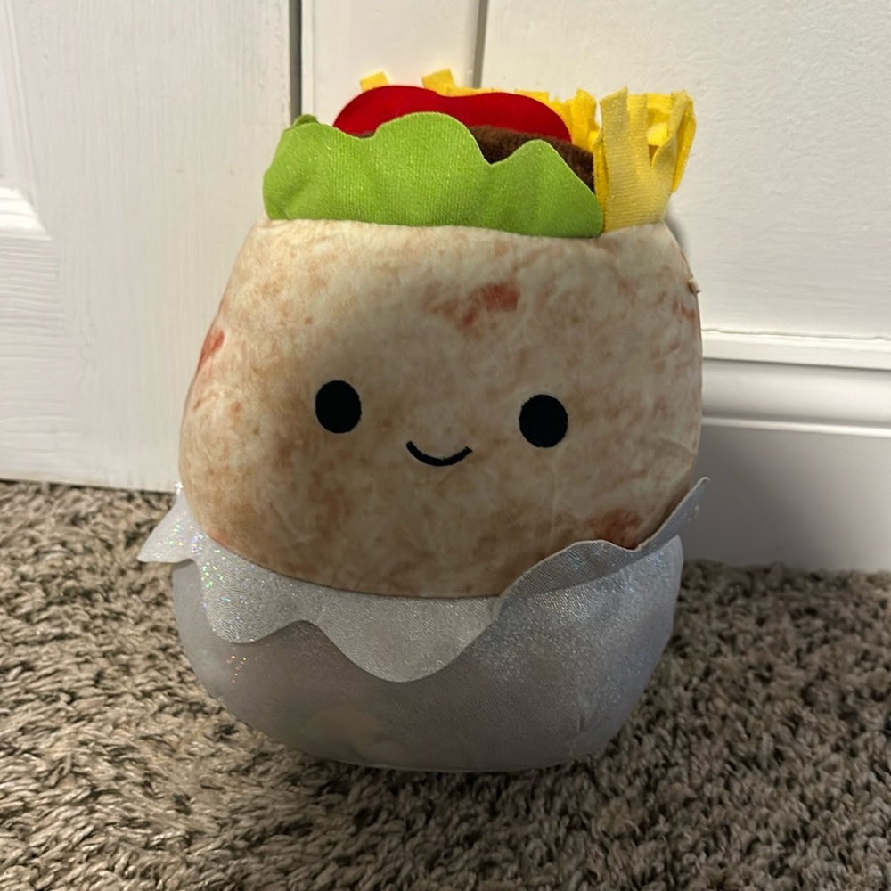 Burrito Squishmallow 8” (tag detached but included) stain on back shown in pic